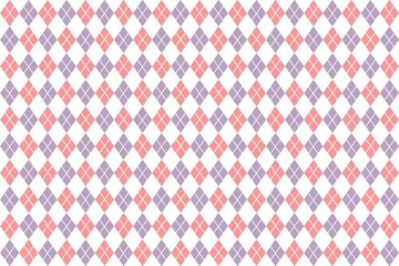 Seamless pattern with purple orange Argyle pattern, diamond, rhombus, square, line background or wallpaper. Design for print, textile, fabric, wrapping paper, scrapbook, etc