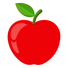 Simple Clean Illustration of Red Apple