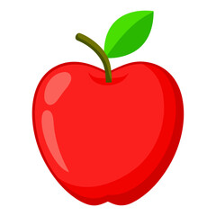 Fototapeta premium Simple Clean Illustration of Red Apple