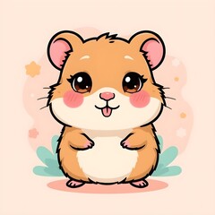a cute hamster illustration,generative ai