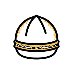 Fototapeta premium Delicious cartoon bao bun with a unique design and appealing colors.