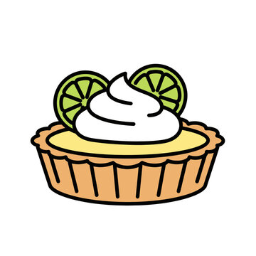 Delicious Key Lime Pie with Whipped Cream and Lime Slices.