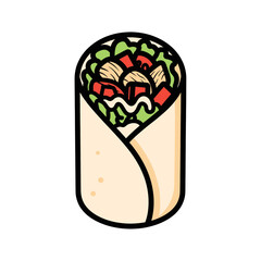 Obraz premium Delicious and colorful burrito with fresh ingredients a tasty meal.