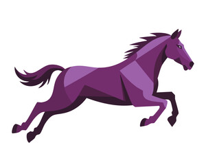 ポリゴンスタイルの馬 シルエット（午年・干支イラスト）
