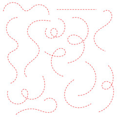 Hand drawn curve dotted line vector set. eps 10