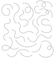 Hand drawn curve dotted line vector set. eps 10