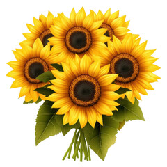 Obraz premium AI Image A Radiant Bouquet of Sunflowers Against a Dark Backdrop Showcasing Vibrant Floral Beauty