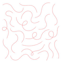 Hand drawn squiggle loopy line vector icon, abstract curved dotted line, abstract hand drawn dotted line collection. Dotted spiral curve line. Hand drawn curly border. Long squiggle dashed vector