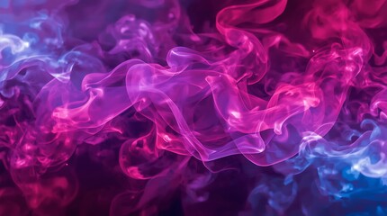 Ethereal streams of colorful neon smoke creating a lucid and organic abstract pattern