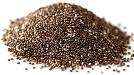 Pile of chia seeds showcasing a variety of colors and textures, highlighting the nutritional benefits and culinary uses of superfood seeds in healthy recipes, versatility in various culinary apps
