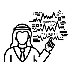 Cybersecurity expert presenting cyber attack and incident data analysis.