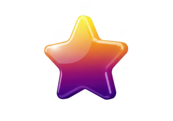 Gradient star isolated on transparent background