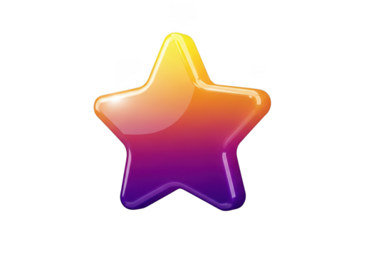 Gradient star isolated on transparent background