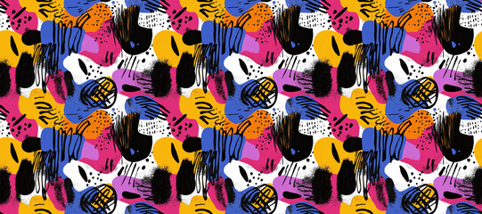 Colorful artistic expression: A vibrant and playful design composed of an array of colorful abstract shapes, creating a bold and energetic visual experience.