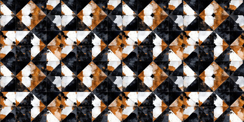 Geometric Harmony: An intricate pattern of interconnected, textured shapes, featuring a captivating blend of colors and forms, evoking a sense of modern sophistication and artistic balance.