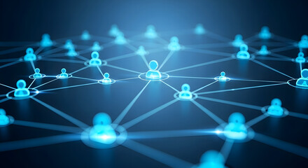 CRM system with glowing network of people icons
