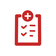 Obraz premium Medical checklist clipboard icon / 医療チェックリスト・診断表のピクトグラム 
