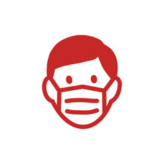 Person wearing mask icon / マスクを着けた人のアイコン