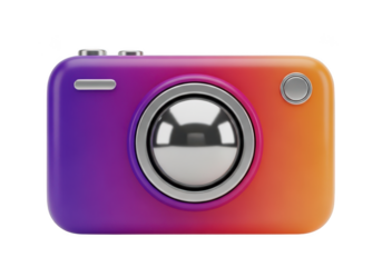 Modern gradient camera icon isolated on transparent background