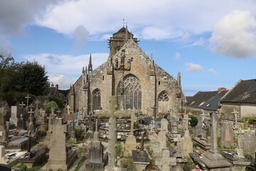 Eglise Saint Ronan, &eacute;glise de style gothique, village de Locronan, d&eacute;partement du Finist&egrave;re, Bretagne, France
