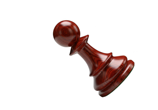 Wooden chess pawn isolated on transparent background - Powered by Adobe