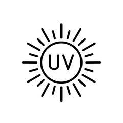 Vector art of uv rays icon representing sun and ultraviolet light