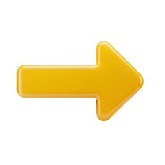 Yellow arrow pointing to the right, isolated on transparent background