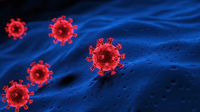 Coronavirus Attacking Cell Surface in Microscopic World