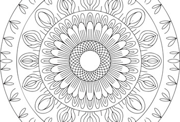 Circular Mandala Sunflower – Simple and Elegant Line Art