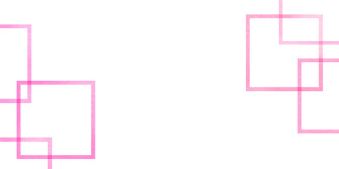 ピンク色の水彩で描かれた正方形の美しい幾何学的な背景