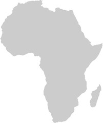 Gray vector world map illustration. Africa continent on transparent background. Showcasing a global perspective with clear outlines for educational and design purposes
