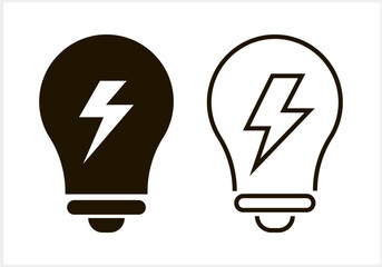 Electric lamp set icon Lamp with light Vector stock illustration
