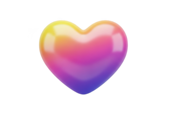 Gradient heart isolated on transparent background