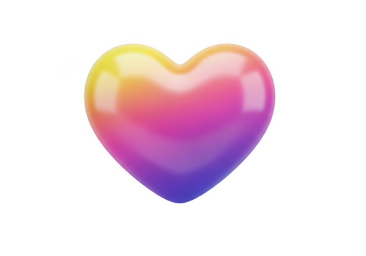 Gradient heart isolated on transparent background