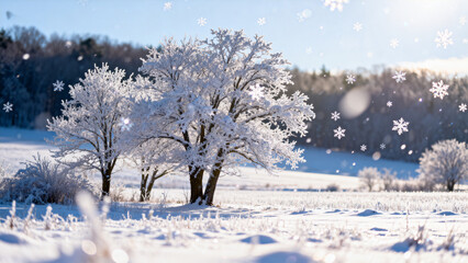 Fototapeta premium Snowy Trees Winter Landscape