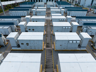 Fototapeta premium Overlooking the energy storage power station, new energy.