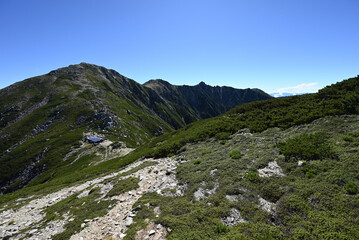 Fototapeta premium Climbing Mt. Kiso-Komagatake, Nagano, Japan