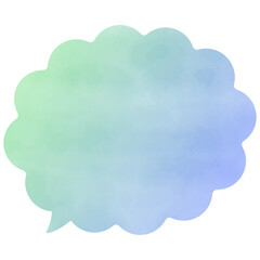 水彩風のグラデーションカラー吹き出し　もこもこ4