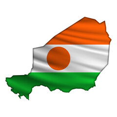 Flag Niger in the form of a map