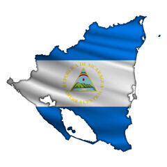 Flag Nicaragua in the form of a map