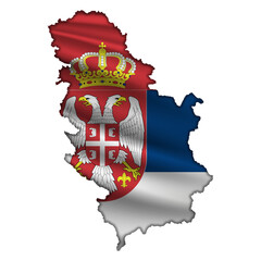 Flag Serbia in the form of a map