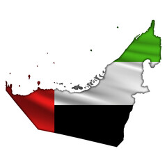 Flag UAE in the form of a map