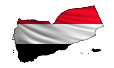 Flag Yemen in the form of a map