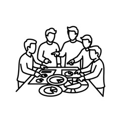 Teamwork and collaboration in a business meeting discussing charts and graphs.