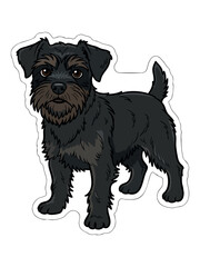 Affenpinscher dog cut sticker. White background.