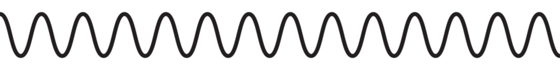 Continuous Wavy Line Pattern Vector. Horizontal Squiggle Border, Curvy Undulating Graphic Element, Abstract Wave Design