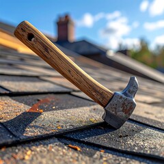Hammer on a Roof - Repairing and Maintaining a Home.