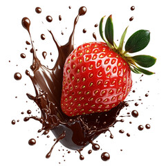 Decadent Delight: Fresh Strawberry Splashed with Rich Melted Chocolate