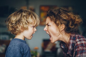 Parents shouting at their children and at each other