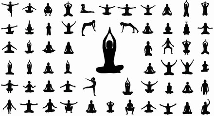 set of yoga poses